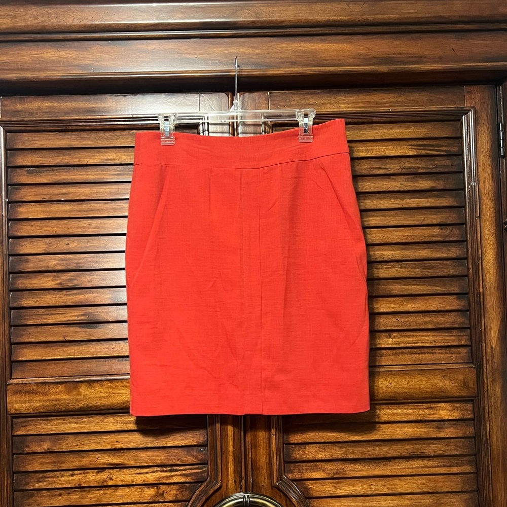 Anne Klein Vibrant Poppy Color‎ Women’s Pencil Skirt Size 8